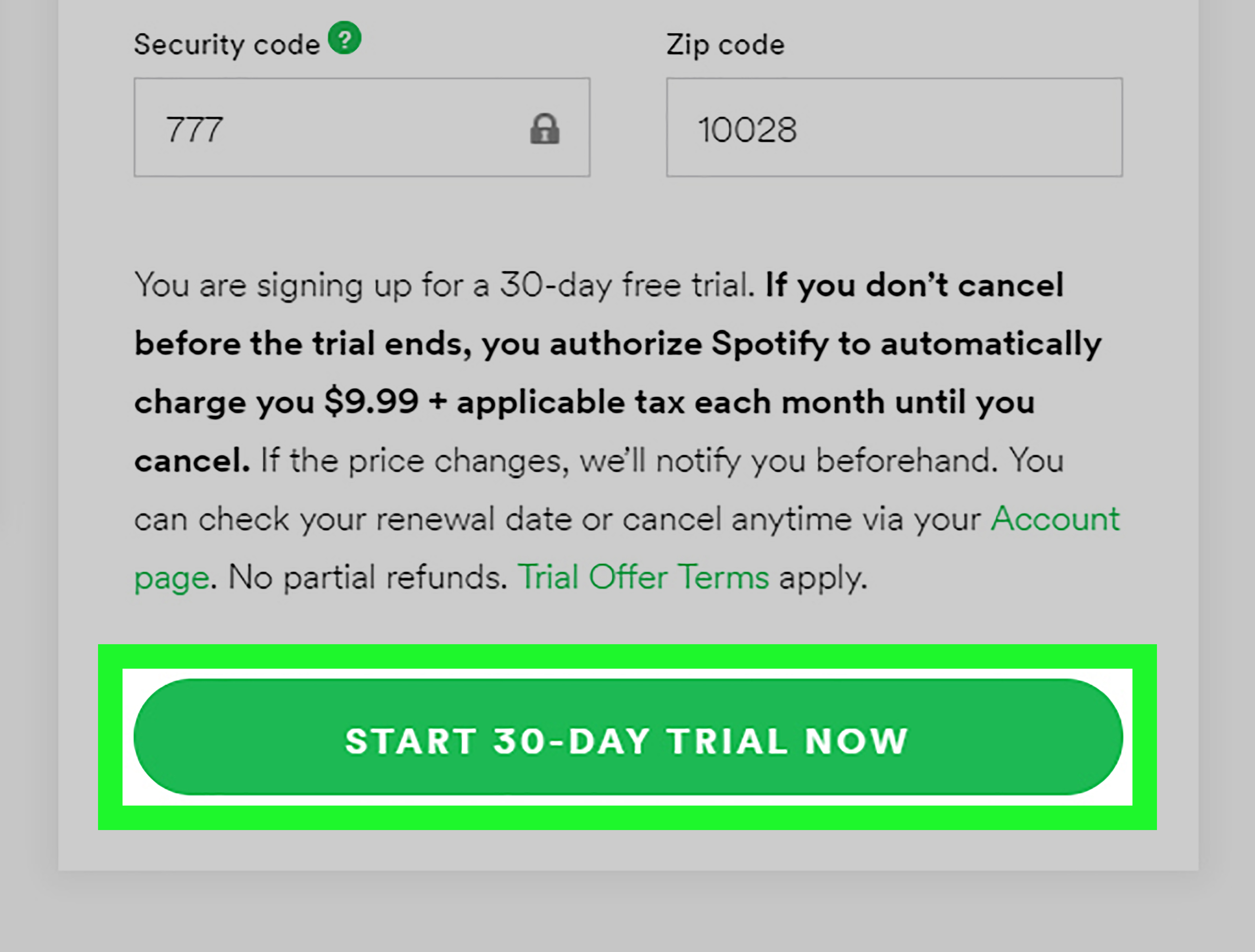 Free trial spotify premium code